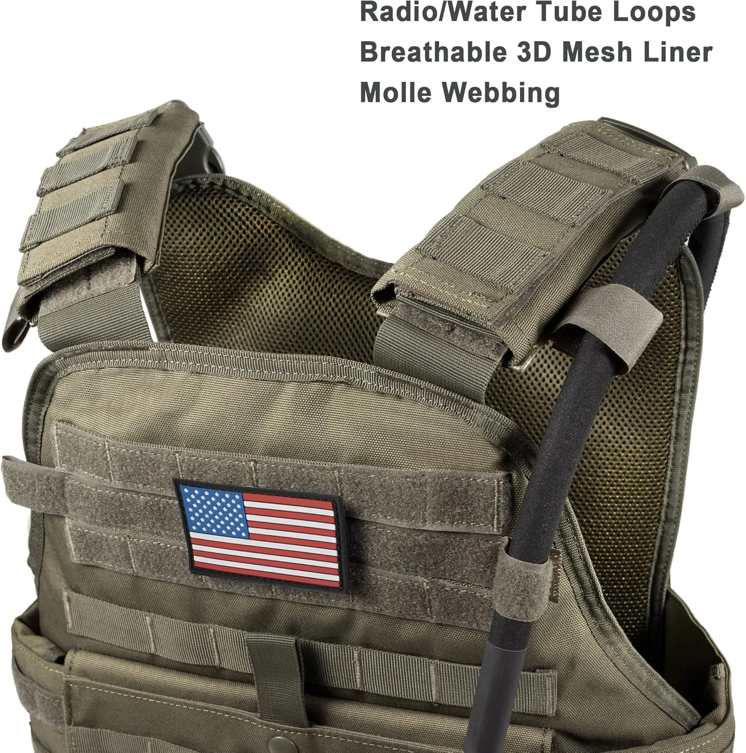 Eagle Sky Tactical Vest, Tough 500D Nylon, Adjustable Size S-XXL, Breathable 3D Mesh Liner