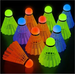 EAGLES LED Badminton Shuttlecocks - 5 or 11 Pack Lighting Birdies, Nylon Glow in The Dark Birdie Balls for Baseball Practice Plastic Light Up Birdies for Outdoor Indoor Sports