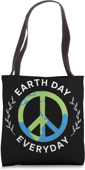 Earth Day Everyday Eco-friendly Peace Sign Tote Bag