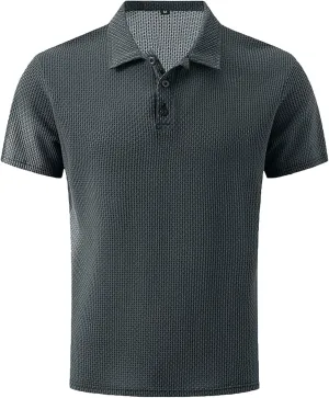 Elavure - The Prestigio Polo Shirt, Men's Short Sleeve Stretch Pique Polo, Quick-Dry Slim Fit Shirt