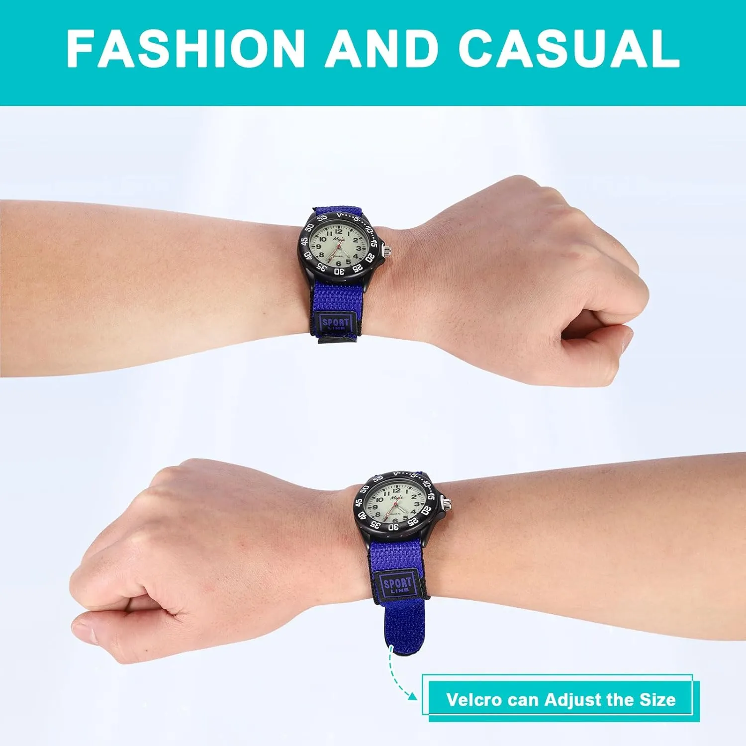 ele ELEOPTION Sport Watch for Men Women Analog Quartz Watch Luminous Military Nylon Strap Hook Loop Wrist Watch Unisex for Teenagers/Students/Adult
