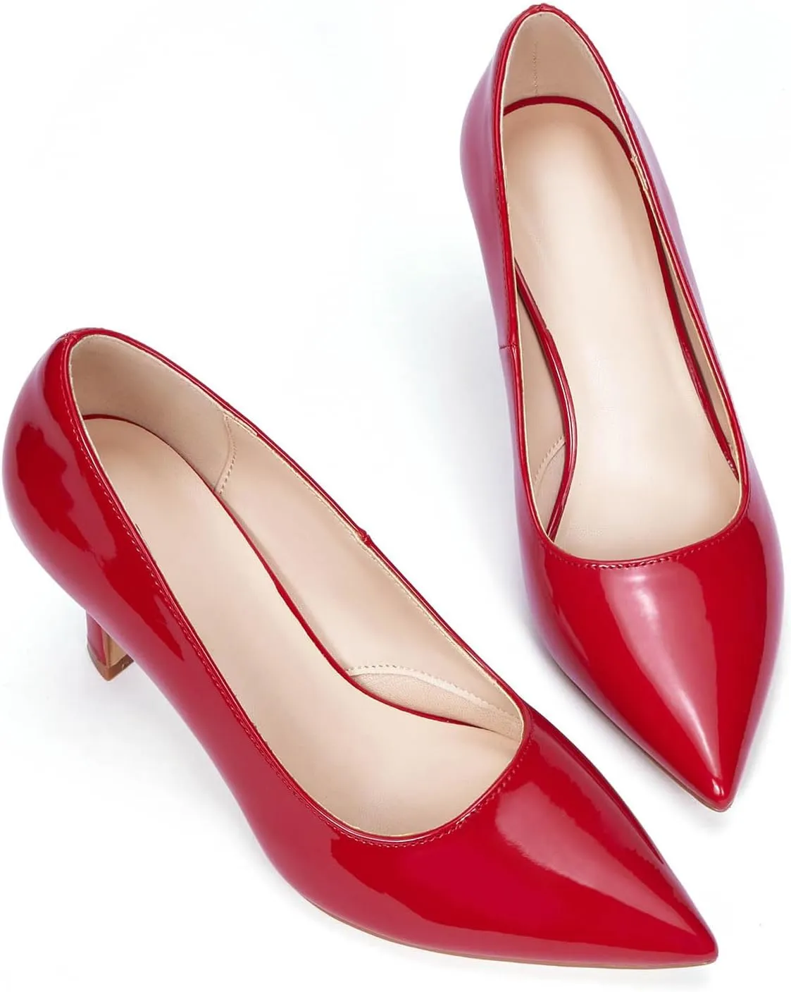 Elisabet Tang Women’s High Heel Closed Toe Pumps Pointed Toe 3.15 inch Heels Shoes Slip On Classic Office Dress Pumps