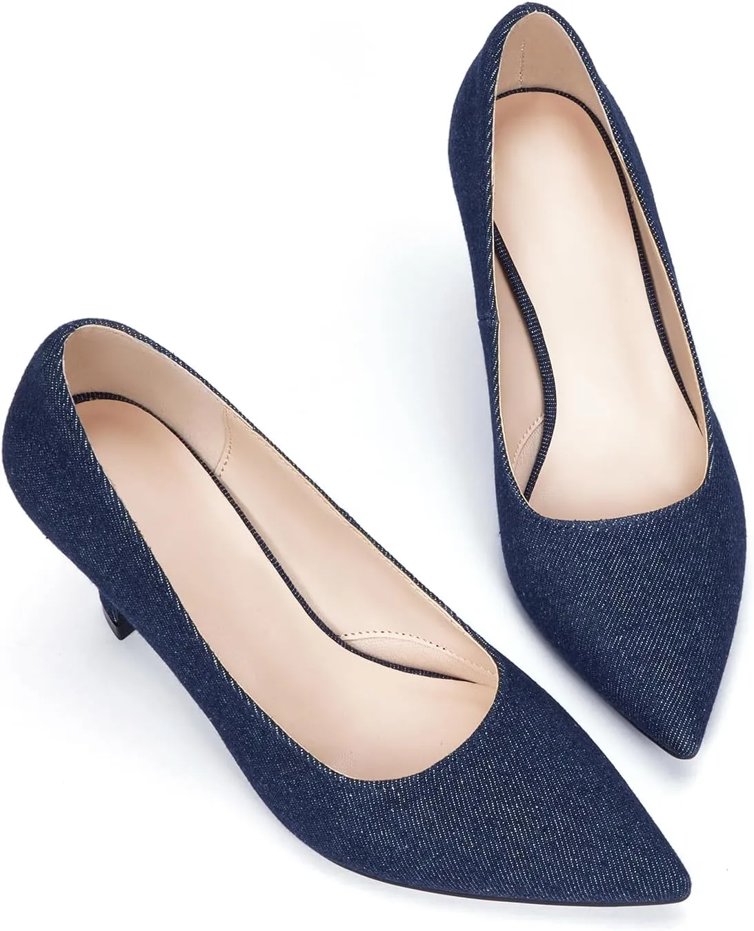 Elisabet Tang Women’s High Heel Closed Toe Pumps Pointed Toe 3.15 inch Heels Shoes Slip On Classic Office Dress Pumps