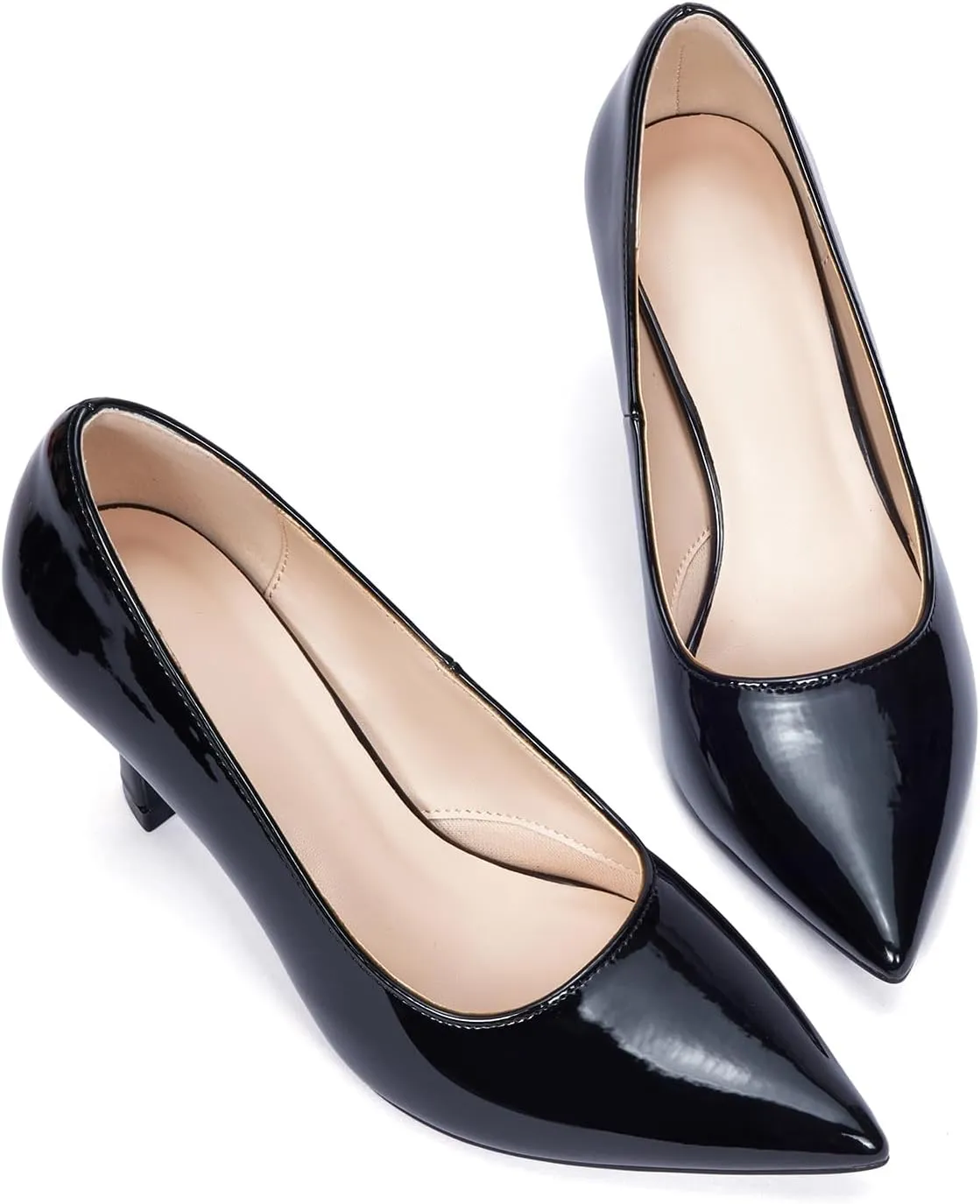Elisabet Tang Women’s High Heel Closed Toe Pumps Pointed Toe 3.15 inch Heels Shoes Slip On Classic Office Dress Pumps
