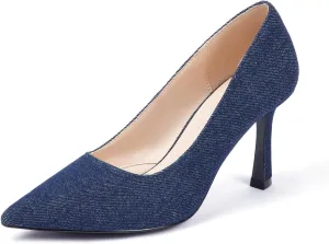 Elisabet Tang Women’s High Heel Closed Toe Pumps Pointed Toe 3.15 inch Heels Shoes Slip On Classic Office Dress Pumps
