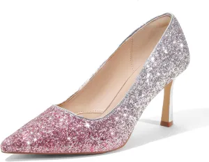 Elisabet Tang Women’s High Heel Closed Toe Pumps Pointed Toe 3.15 inch Heels Shoes Slip On Classic Office Dress Pumps