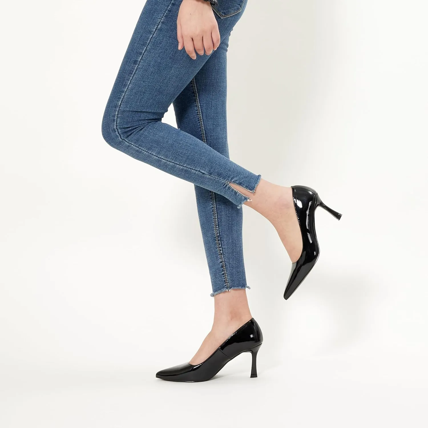 Elisabet Tang Women’s High Heel Closed Toe Pumps Pointed Toe 3.15 inch Heels Shoes Slip On Classic Office Dress Pumps