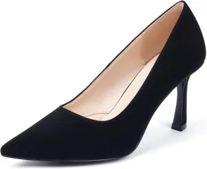 Elisabet Tang Women’s High Heel Closed Toe Pumps Pointed Toe 3.15 inch Heels Shoes Slip On Classic Office Dress Pumps