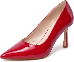 Elisabet Tang Women’s High Heel Closed Toe Pumps Pointed Toe 3.15 inch Heels Shoes Slip On Classic Office Dress Pumps