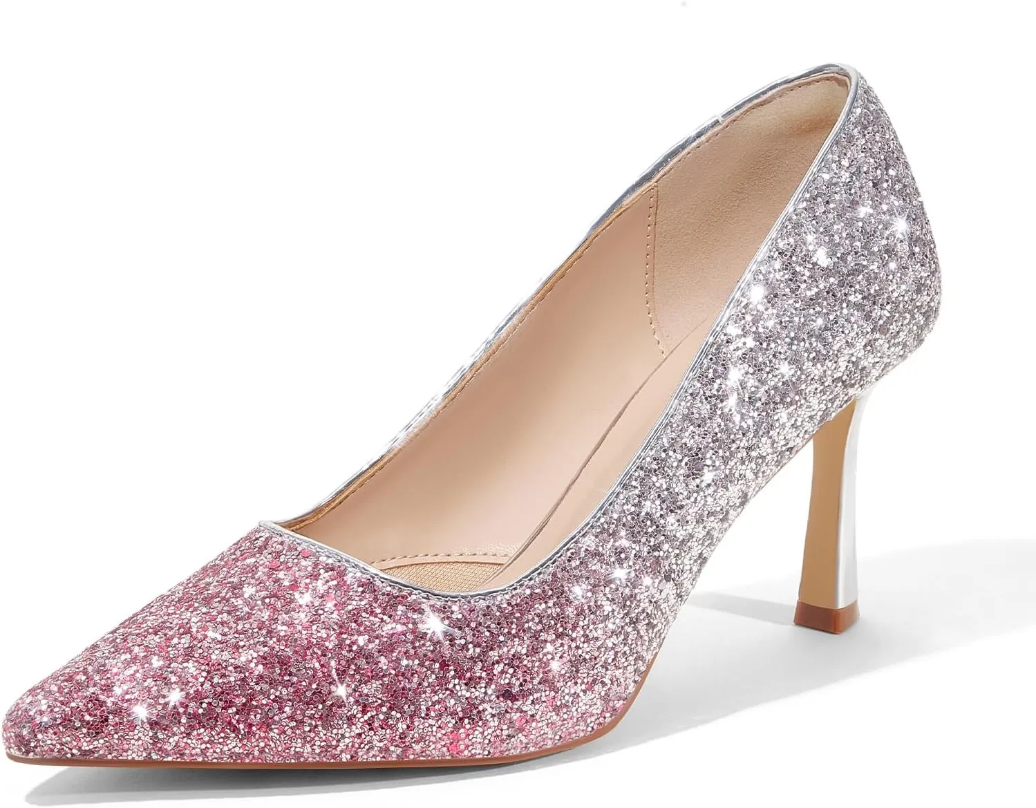 Elisabet Tang Women’s High Heel Closed Toe Pumps Pointed Toe 3.15 inch Heels Shoes Slip On Classic Office Dress Pumps