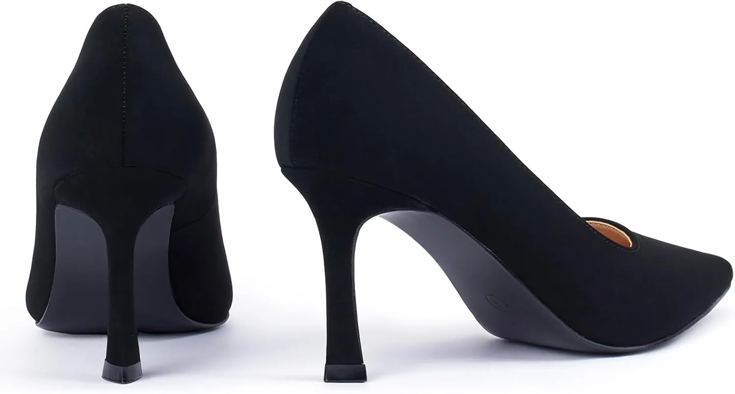 Elisabet Tang Women’s High Heel Closed Toe Pumps Pointed Toe 3.15 inch Heels Shoes Slip On Classic Office Dress Pumps