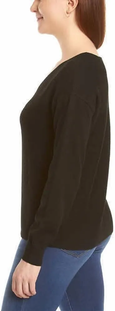 Ella Moss Ladies' Ribbed V-Neck Sweater