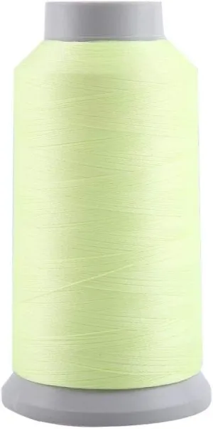 Embroidery Thread, Spools Polyester Glow in The Dark Embroidery Thread for Brother Babylock Janome Singer Pfaff Husqvaran Bernina Machines(Middle-Yellow 3000 Yards)