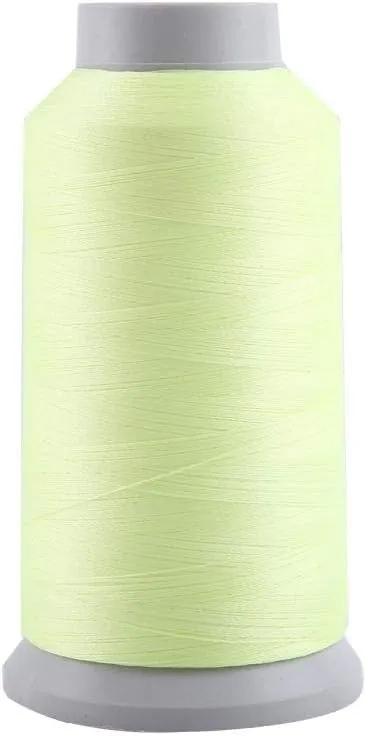 Embroidery Thread, Spools Polyester Glow in The Dark Embroidery Thread for Brother Babylock Janome Singer Pfaff Husqvaran Bernina Machines(Middle-Yellow 3000 Yards)