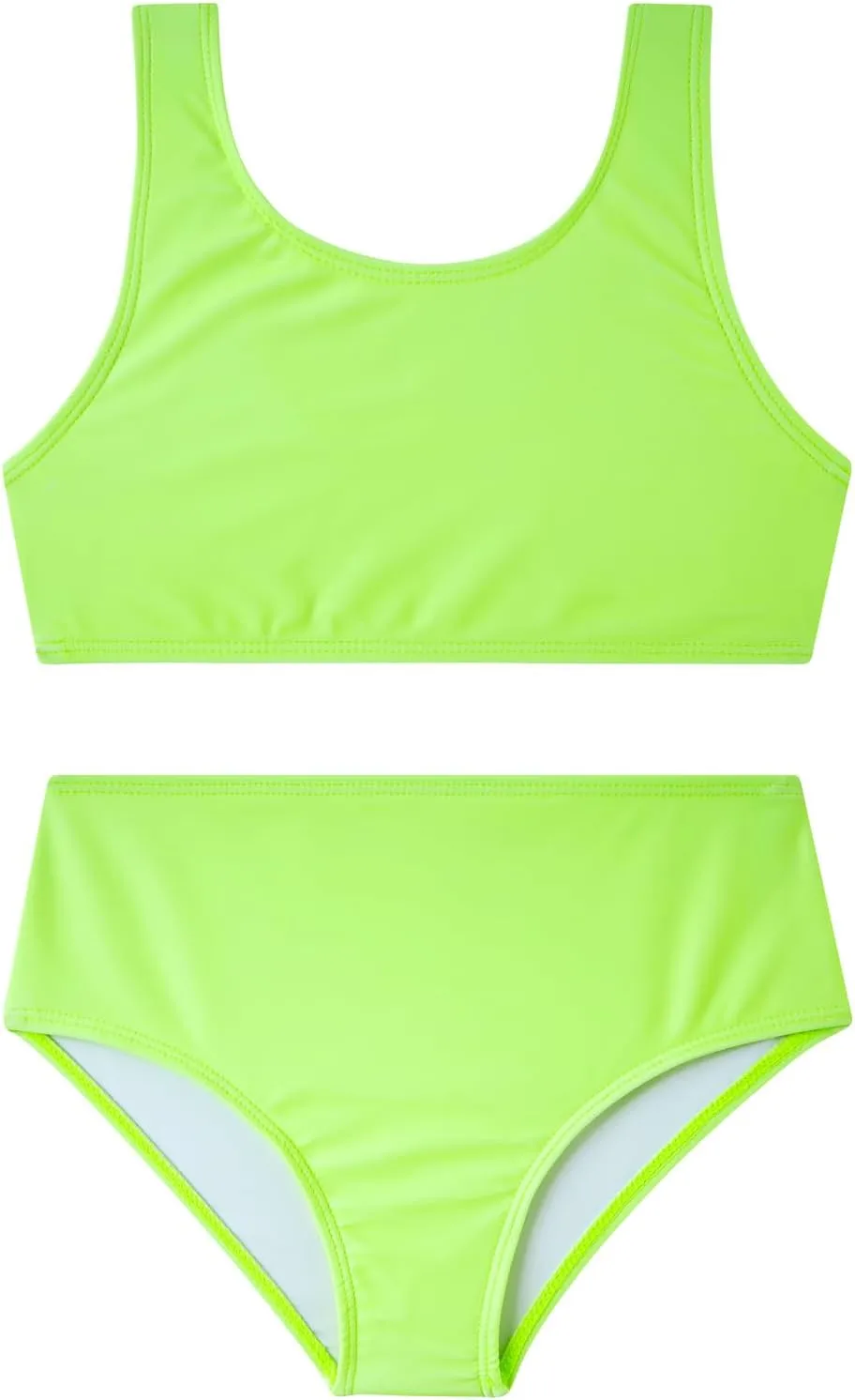 Enlifety Girls Swimsuit 3 Piece Bikini Bathing Suit Quick Dry Swimwear Sun Protection Cover-Up Sets 5-12 Years