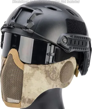 Evike Airsoft - Matrix Carbon Striker Mesh Face Pro w/Integrated Mesh Ear Protection (Color: Arid)