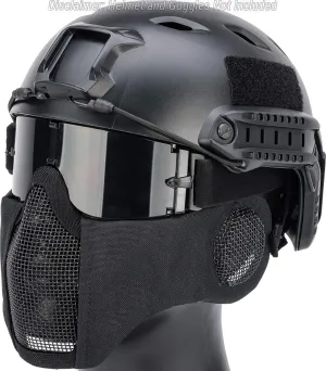 Evike Airsoft - Matrix Carbon Striker Mesh Face Pro w/Integrated Mesh Ear Protection (Color: Black)