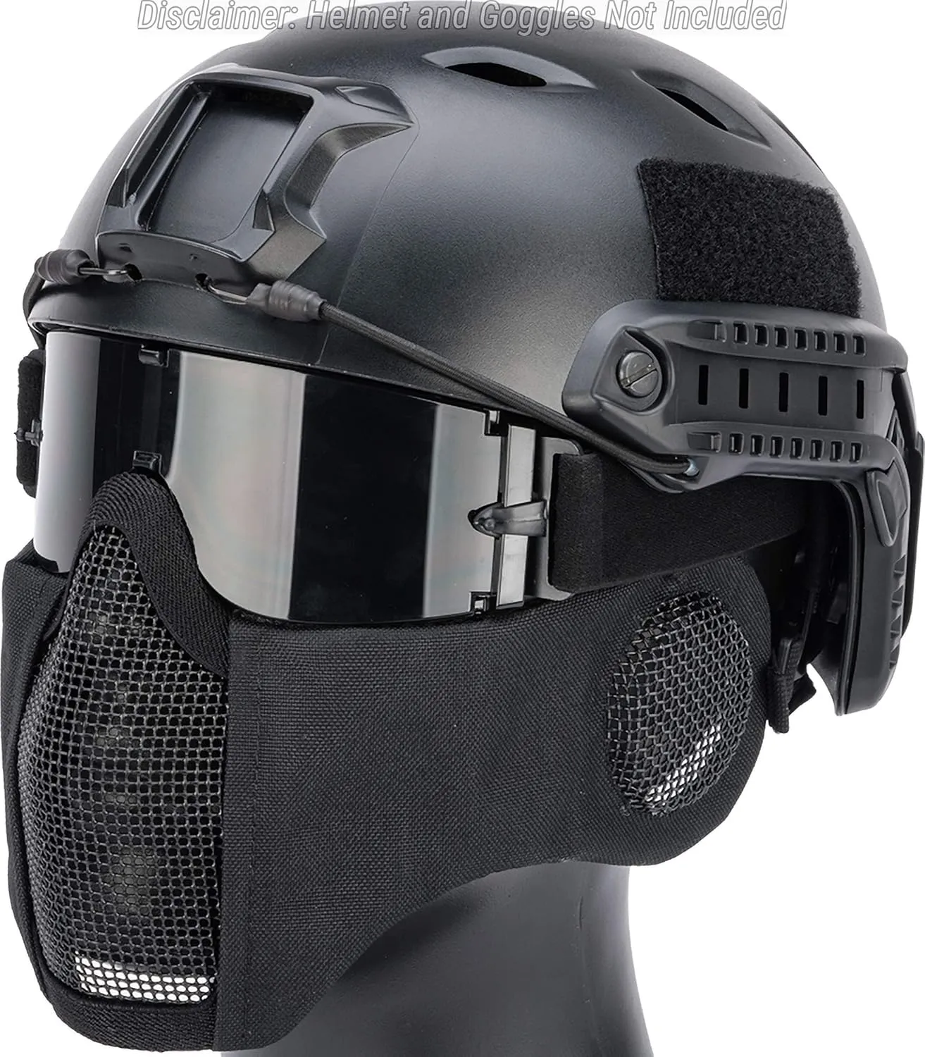 Evike Airsoft - Matrix Carbon Striker Mesh Face Pro w/Integrated Mesh Ear Protection (Color: Black)