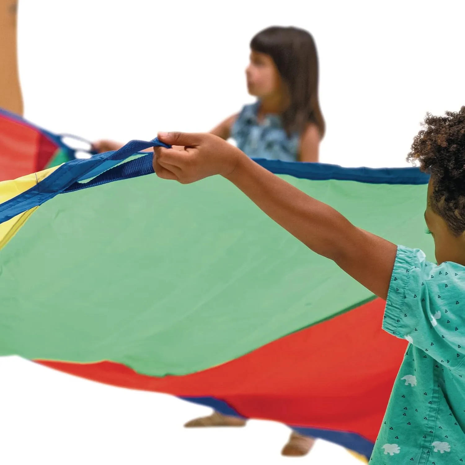 Excellerations Brawny Tough 20-Foot Rainbow Play Parachute for Kids with 16 Handles, Kids Toy (Item # P20)
