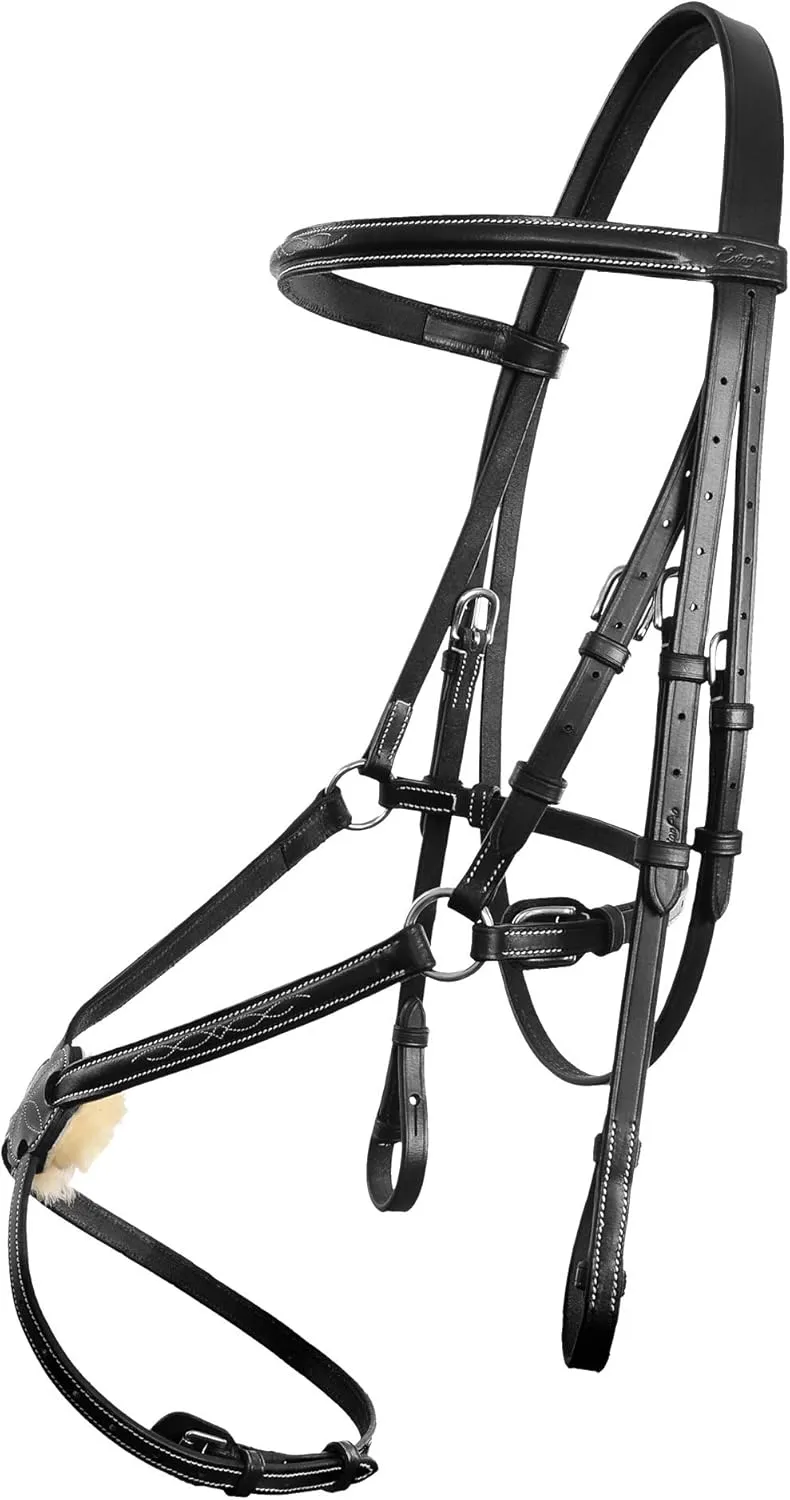 Exion Horse Figure 8 Bridle with Leather Laced Rein | English Jumping Figure 8 Bridle for Horses