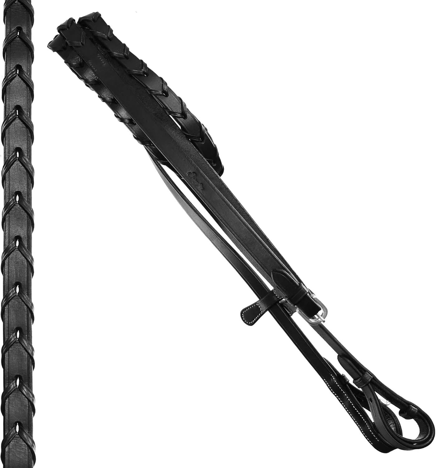 Exion Horse Figure 8 Bridle with Leather Laced Rein | English Jumping Figure 8 Bridle for Horses