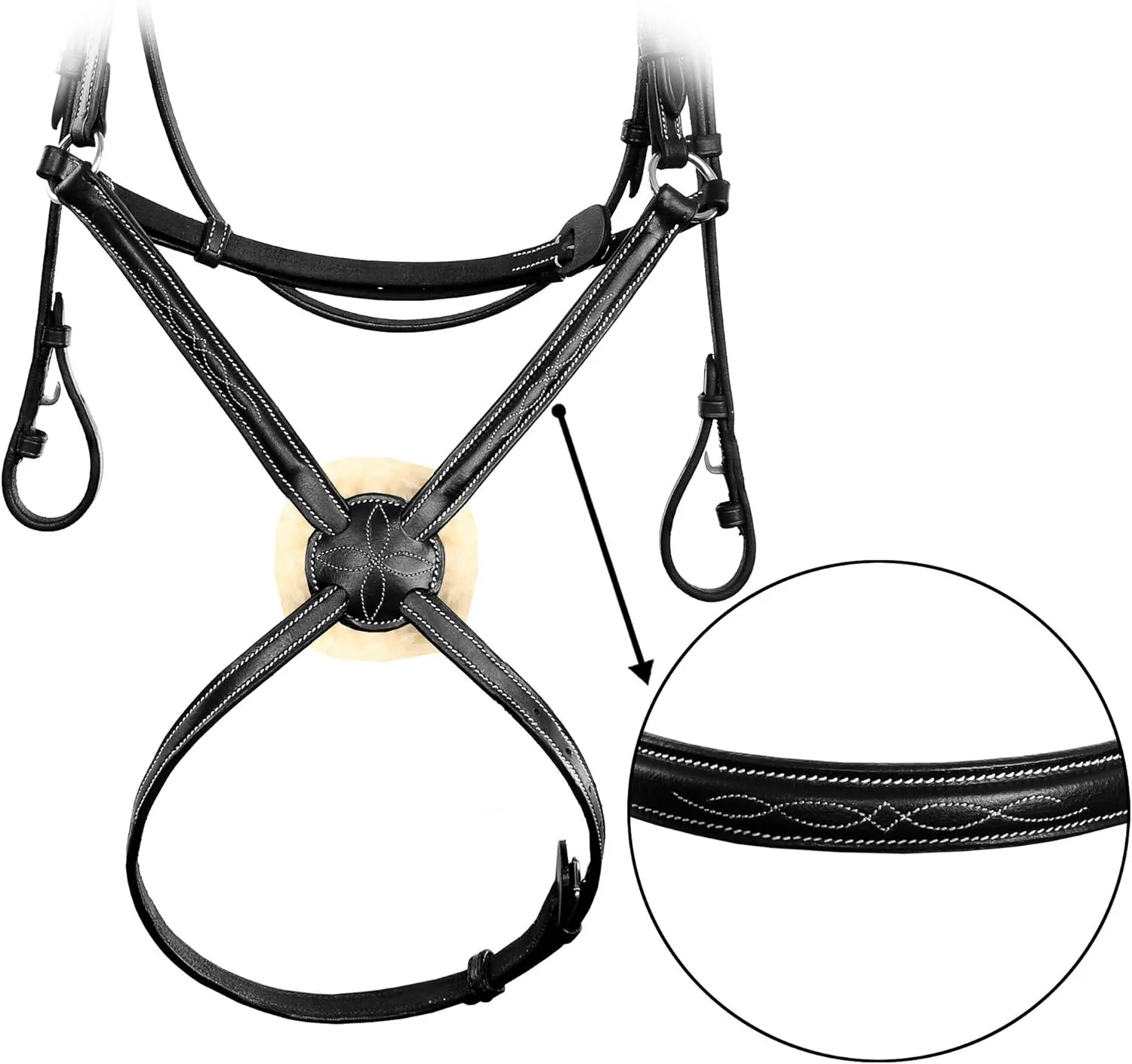 Exion Horse Figure 8 Bridle with Leather Laced Rein | English Jumping Figure 8 Bridle for Horses