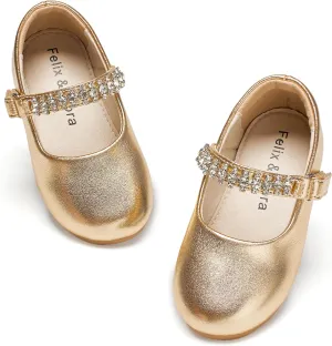 Felix & Flora Toddler Flower Girl Dress Shoes - Girl Ballet Flats Party School Shoes Wedding