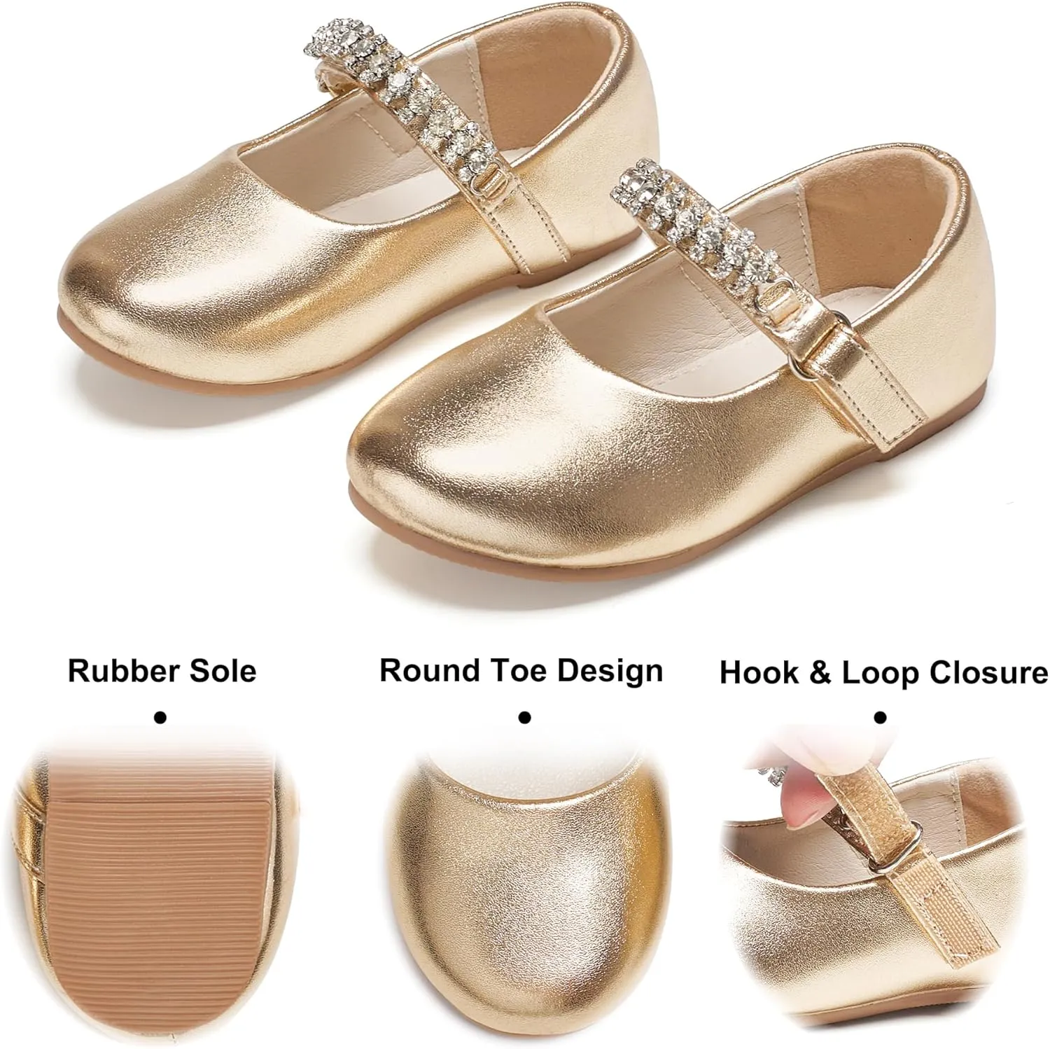 Felix & Flora Toddler Flower Girl Dress Shoes - Girl Ballet Flats Party School Shoes Wedding