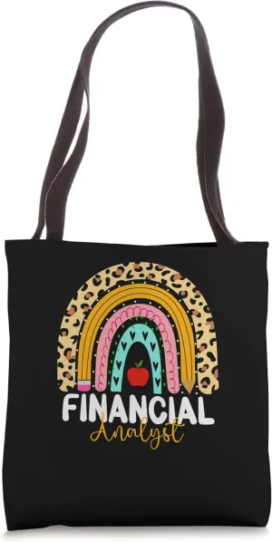 Financial Analyst Leopard Rainbow Finance Back Work Tote Bag