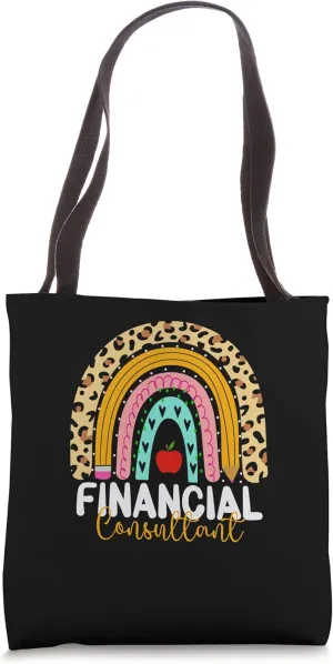Financial Consultant Leopard Rainbow Finance Back Work Tote Bag