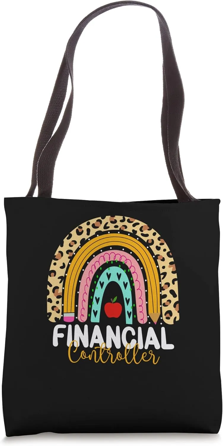Financial Controller Leopard Rainbow Finance Back To Work Tote Bag