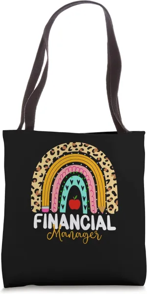 Financial Manager Leopard Rainbow Finance Back Work Tote Bag