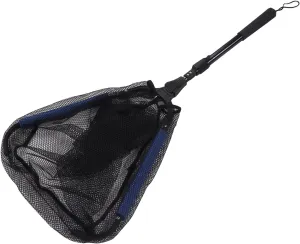 Fine Mesh Skimmer Net with Aluminum Alloy Telescopic Pole Foldable, Durably Nylon Net for Sea, River, Lake and Boat Fishing Ideal for Catching and Releasing Fish