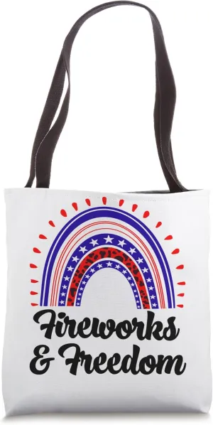 Fireworks Freedom Federal Independence Men American Rainbow Tote Bag