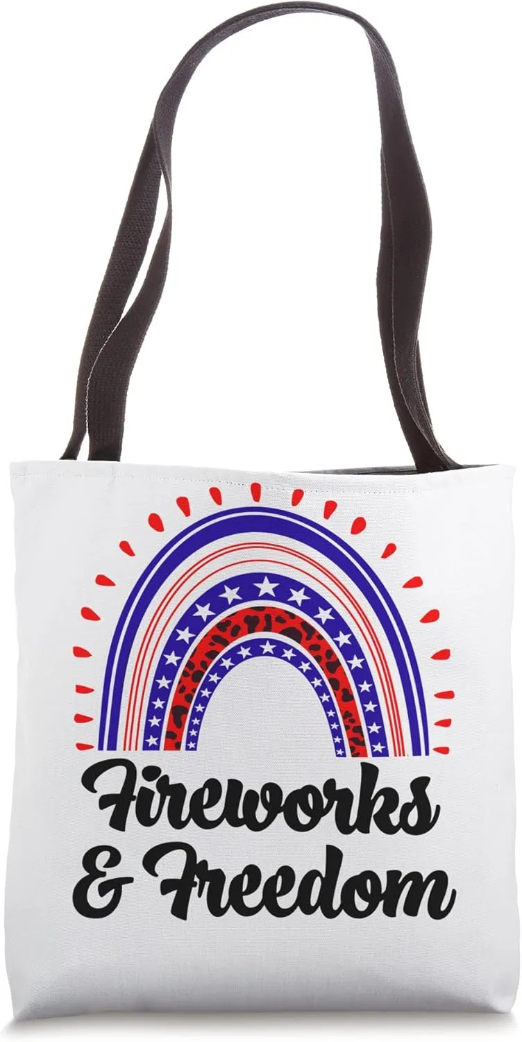 Fireworks Freedom Federal Independence Men American Rainbow Tote Bag