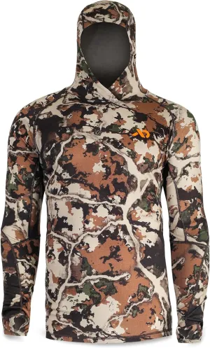 First Lite Men’s Wick Hoody - Merino Wool Ultralight Camo Hunting Base Layer, Quick Dry, UV Protection Hunting Clothing