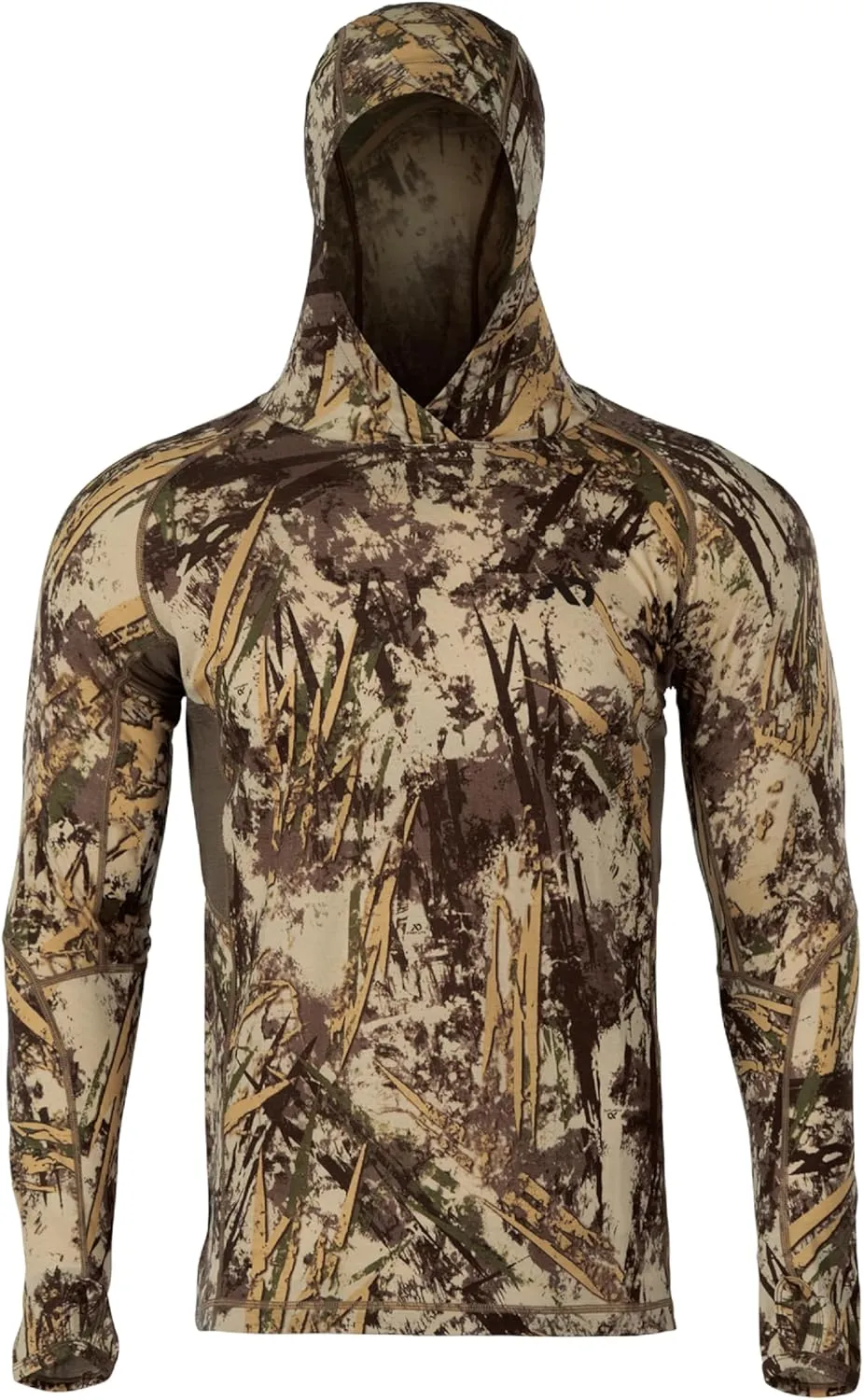 First Lite Men’s Wick Hoody - Merino Wool Ultralight Camo Hunting Base Layer, Quick Dry, UV Protection Hunting Clothing