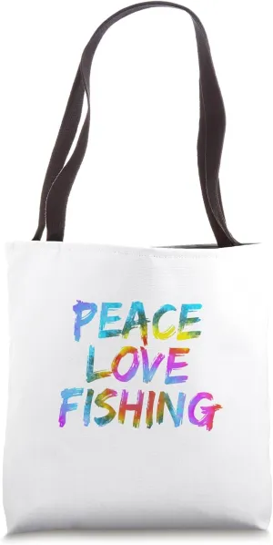 Fisherman Peace Love Fishing Fishing Peace Love Anglers Tote Bag