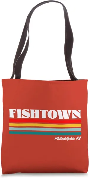 FISHTOWN Philadelphia PA Retro Rainbow Stripes Design Tote Bag