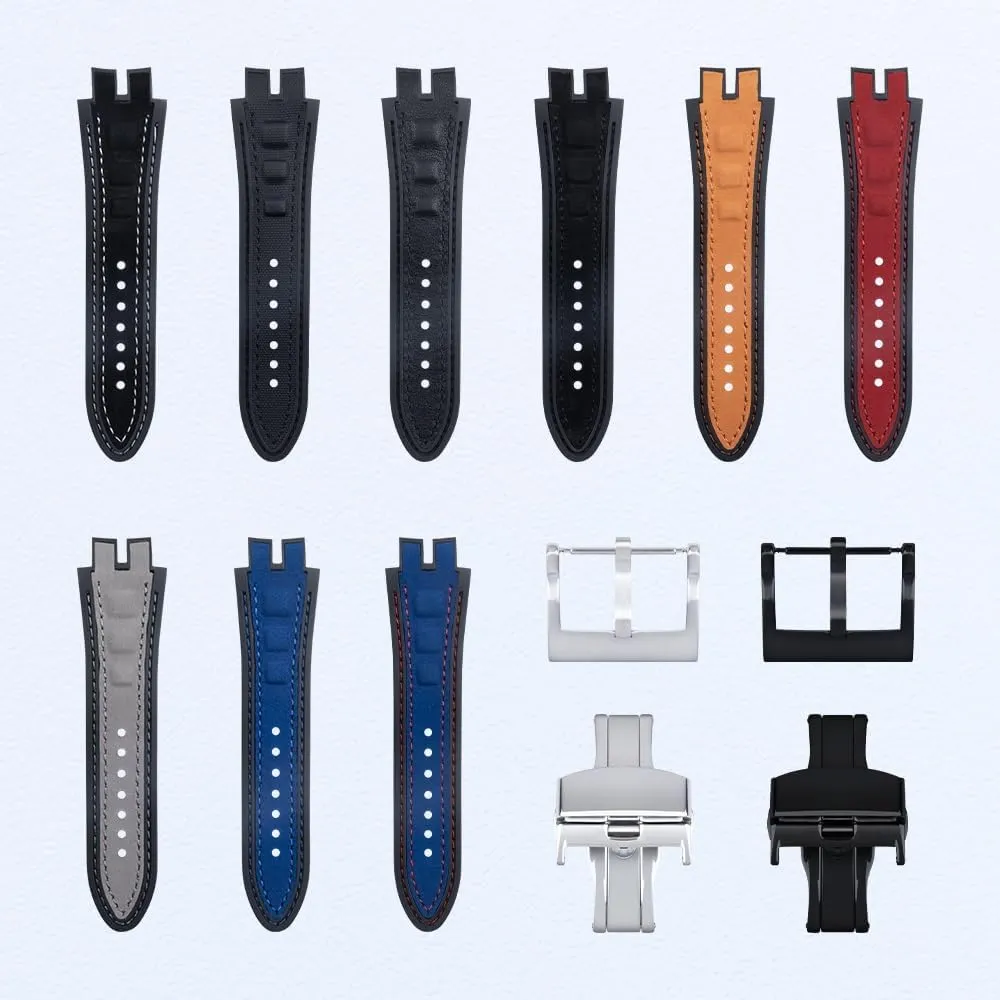 Fit For Roger Dubuis Strap For EXCALIBUR Series 28mm Nubuck Leather Belt Silicone Watch Band Accessories