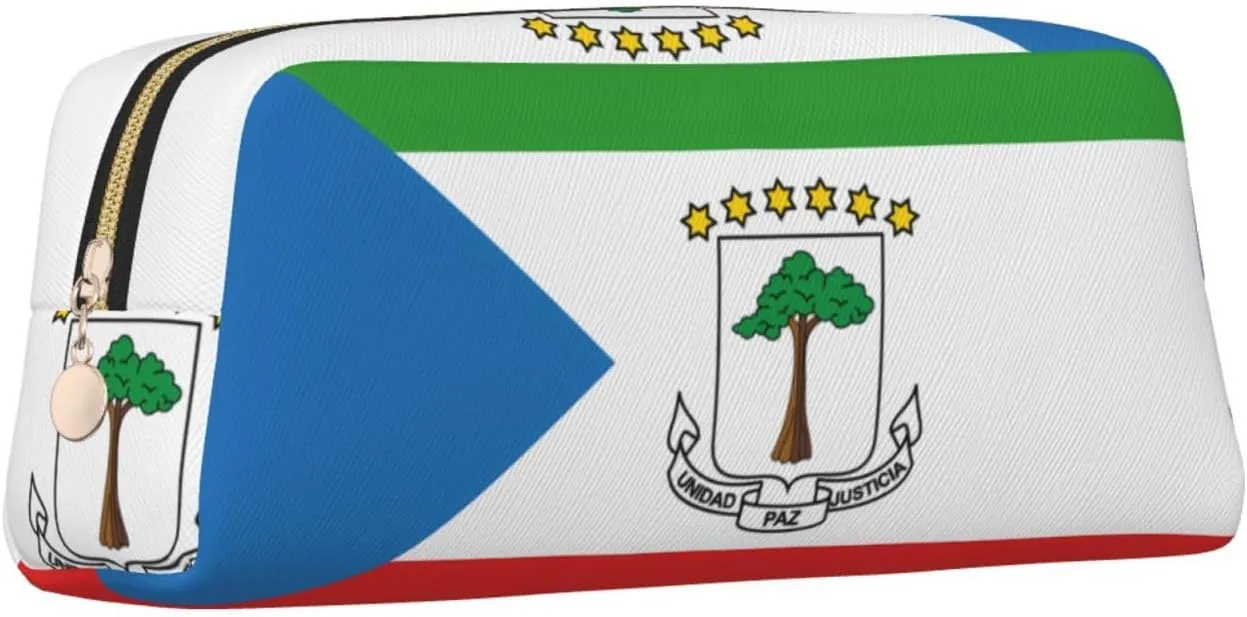 Flag of Equatorial Guinea Print Pencil Case, Pencil Pouch with Zipper, Portable Stationery Organizer pencil bag - Office Travel