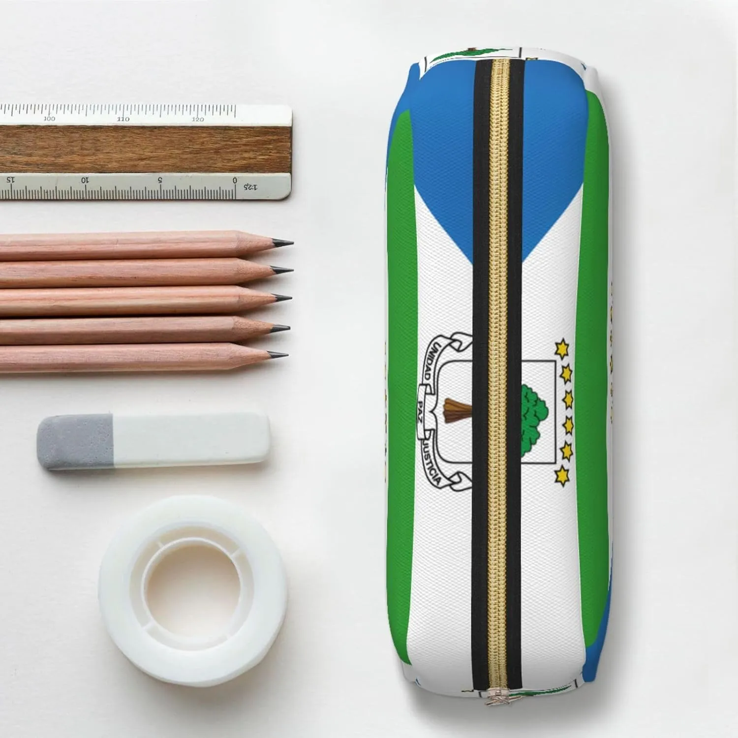 Flag of Equatorial Guinea Print Pencil Case, Pencil Pouch with Zipper, Portable Stationery Organizer pencil bag - Office Travel