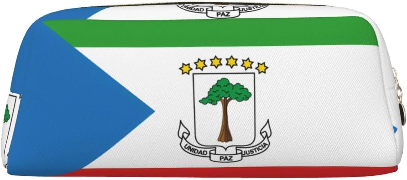 Flag of Equatorial Guinea Print Pencil Case, Pencil Pouch with Zipper, Portable Stationery Organizer pencil bag - Office Travel