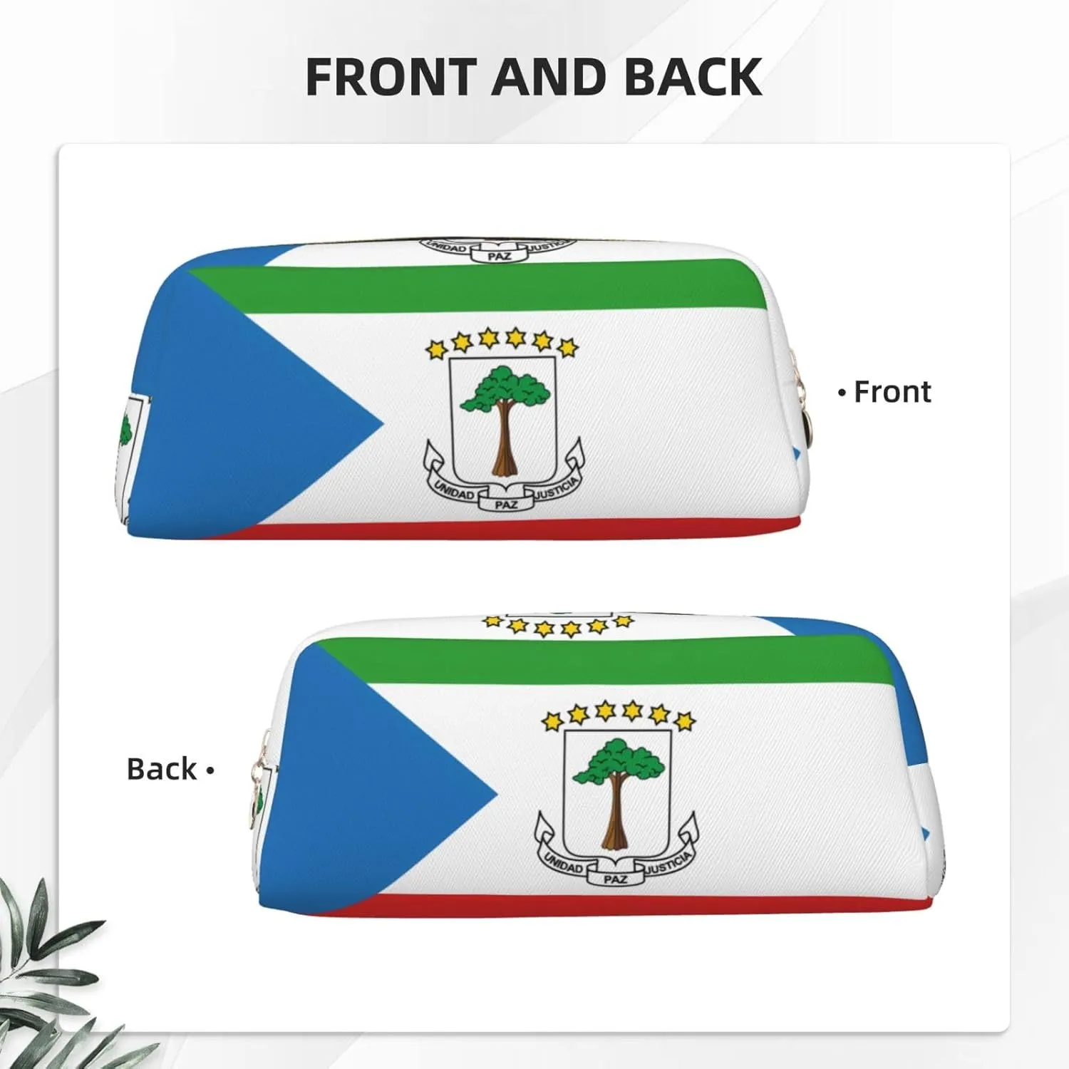 Flag of Equatorial Guinea Print Pencil Case, Pencil Pouch with Zipper, Portable Stationery Organizer pencil bag - Office Travel