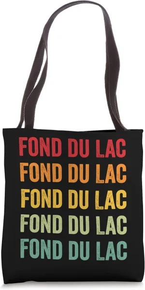 Fond du Lac County, Wisconsin, Rainbow Text Design Tote Bag