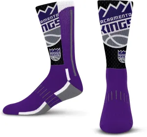 For Bare Feet Men's NBA Logo Zoom Mesh Primary Crew Sock Large