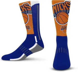For Bare Feet Men's NBA Logo Zoom Mesh Secondary Color Crew Sock Large