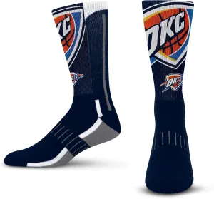 For Bare Feet Men's NBA Logo Zoom Mesh Secondary Color Crew Sock Large