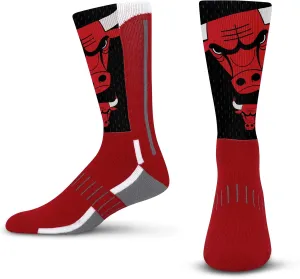For Bare Feet Men's NBA Logo Zoom Mesh Secondary Color Crew Sock Large