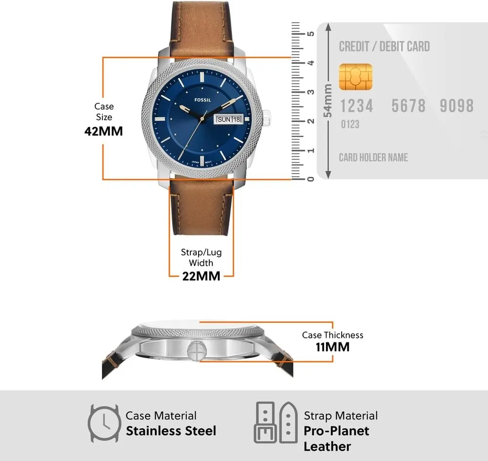 Fossil Men's Machine Quartz Stainless Steel Three-Hand Watch